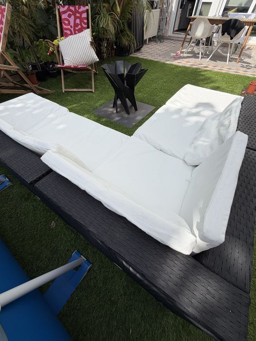 Sofa exterior em rattan 210x210x55cm