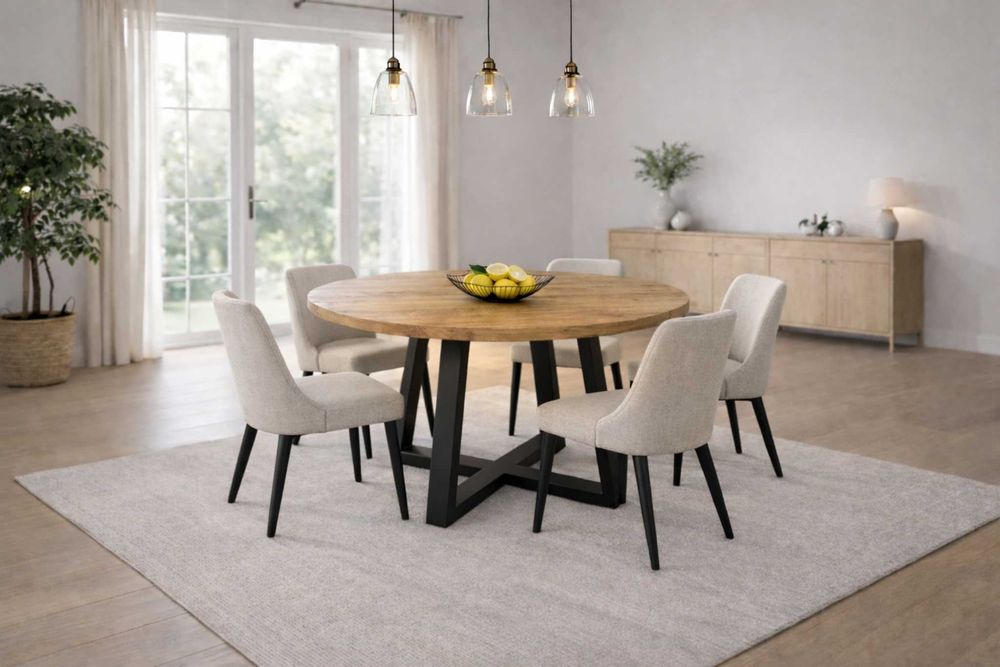 Stół Dębowy Okrągły LOFT 100% Lite Drewno Różne Wymiary Rozkładany