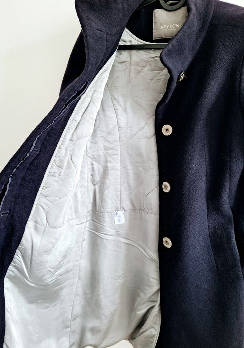 Płaszcz coat 38 M Aryton premium fioletowy wełna wool kaszmir