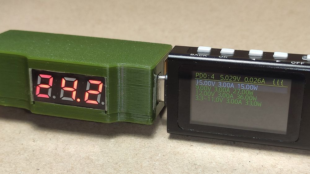 Адаптер XT60 - USB-C/USB-A для FPV батарей 2-6S, 36W з вольтметром