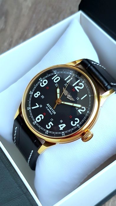 Годинник Aviator Miltary Cal. Raketa 2609.НА Made in USSR  Gold Silver