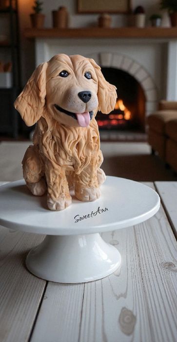Pies piesek golden figurka na tort