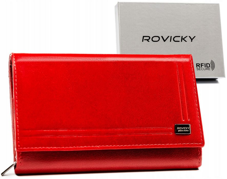 duży, pojemny portfel damski ze skóry naturalnej - rovicky