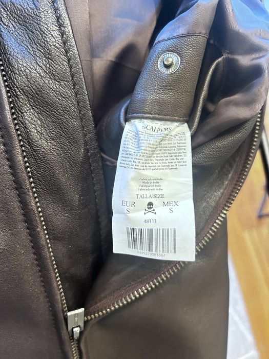 Casaco tipo biker em 100% pele