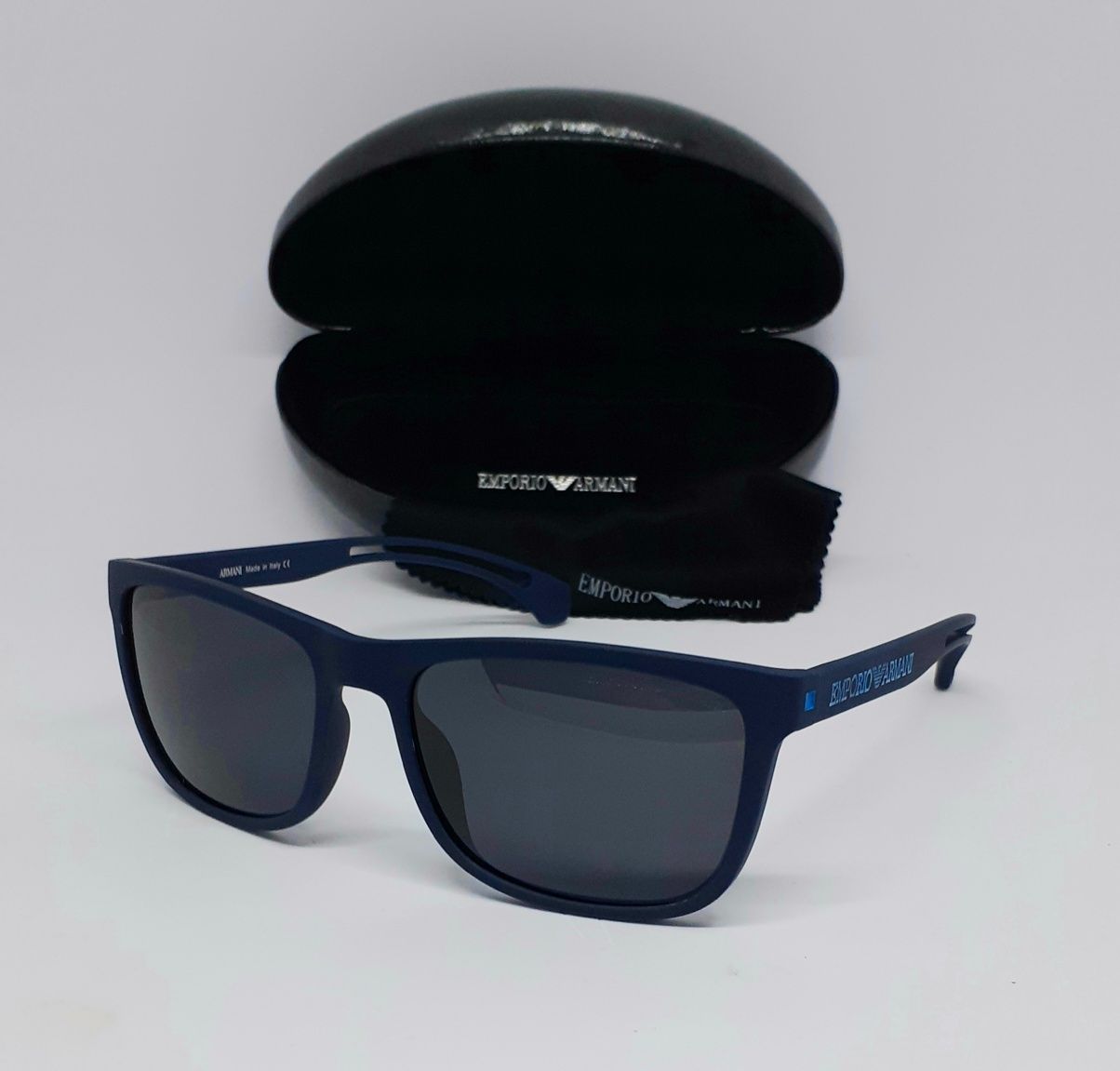 Emporio Armani стильные мужские очки синие матовые с голубым лого: 580 ...