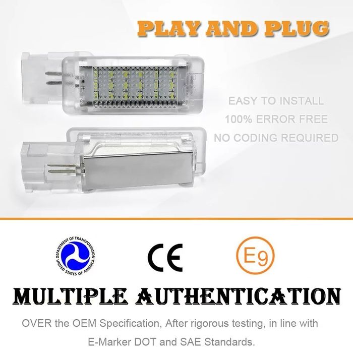 Lâmpadas LED Vermelhas para Audi, Skoda, Volkswagen, Seat