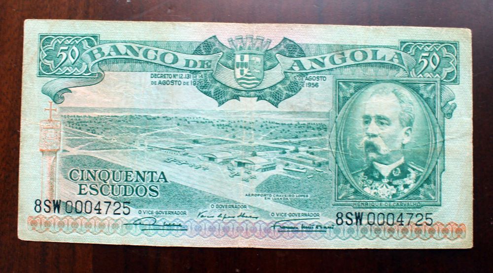 4 Notas de Escudos de Angola do Ano 1956