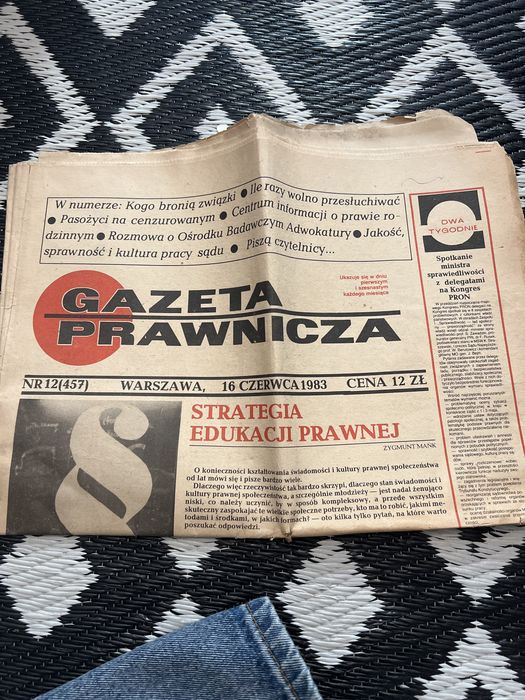 Gazeta prawnicza 16 czerwca 1983 nr 12 (457) - kolekcja gazet PRL
