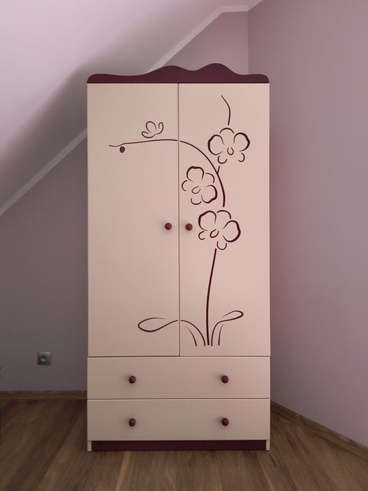 Zestaw Meblik Orchidea dla dziecka szafa komoda biurko łóżko