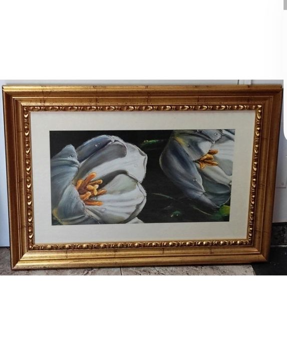 Quadro com tulipas brancas64752189553537120