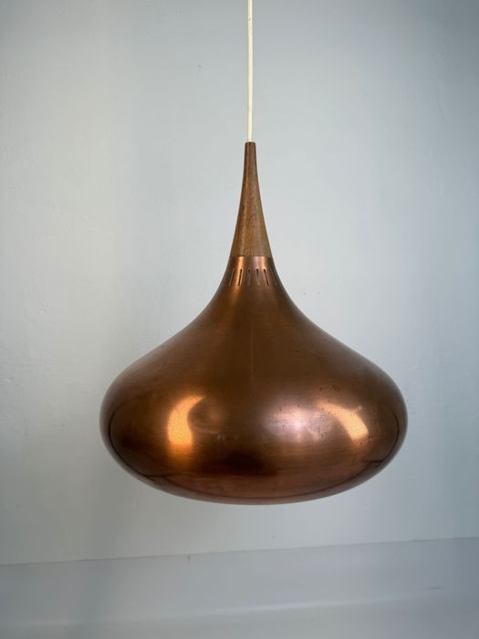 Jo Hammerborg „Orient” – lampa wisząca Fog & Mørup, Dania, miedź, lata 60.