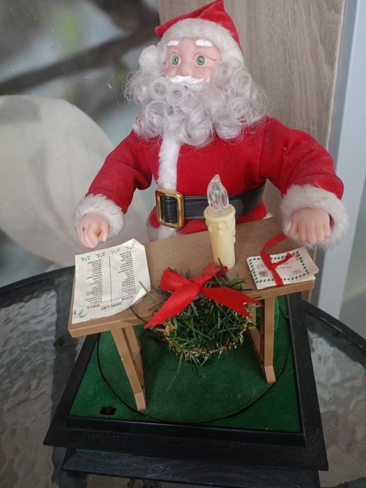 Świąteczna Figurka Ruchoma Grający Mikołaj Vintage Holiday Creations