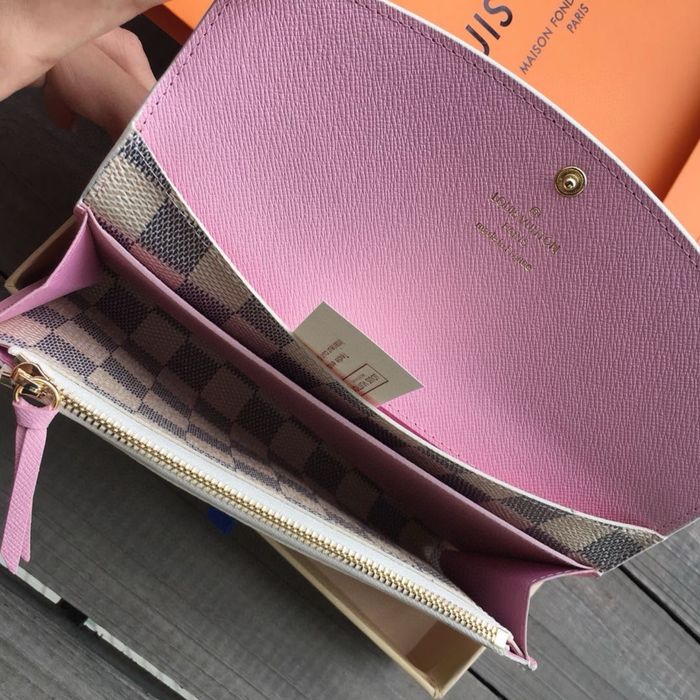 Wyprzedaż Portfel LV Louis Vuitton Emilie biała kratka monogram canvas