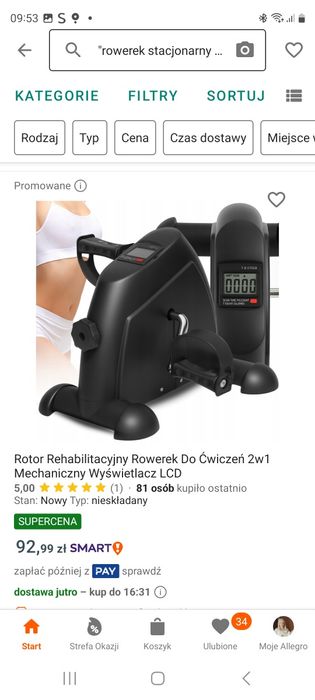 Rowerek stacjonarny dla osoby niepełnosprawnej