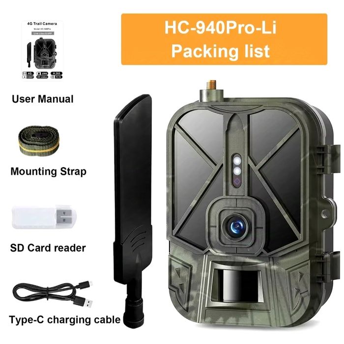 Camara de Caça 4G  Video em direto - Bateria de Lítio