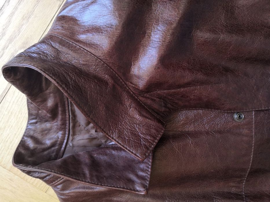 Skórzana kurtka męska brązowa
