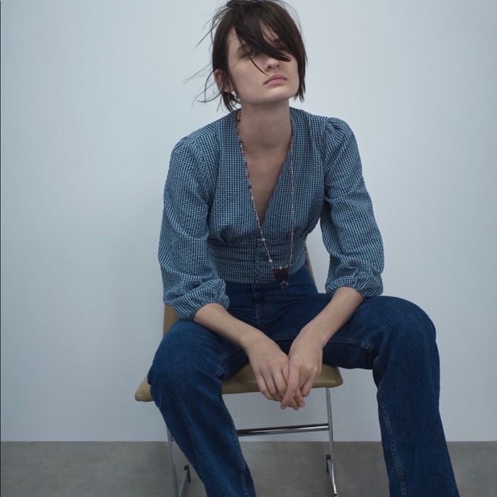 Блакитна блуза Zara xs