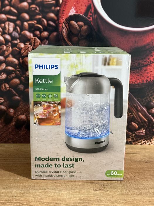 Czajnik szklany bezprzewodowy PHILIPS HD9339 INOX gwarancja