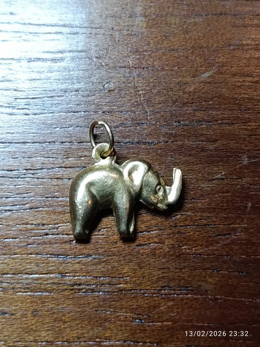 Elefante Ouro Português Contrastado 19,2 Quilates 1,3 cm