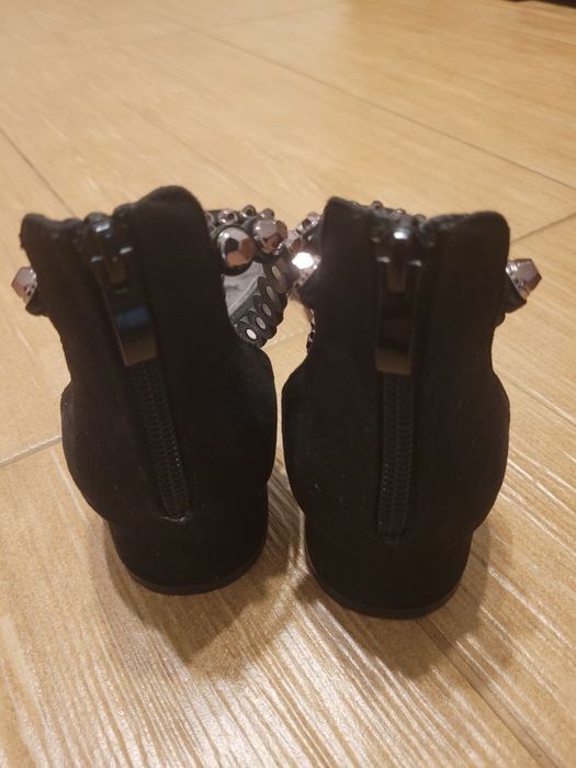 Buty na koturnie Sylwester błyszczące