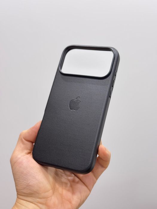 Кожаный чехол Leather Case iPhone 17 Pro Max (Black) MagSafe