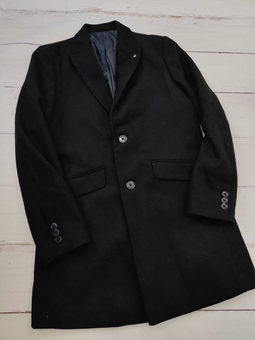 Burton Menswear Płaszcz czarny męski r. M