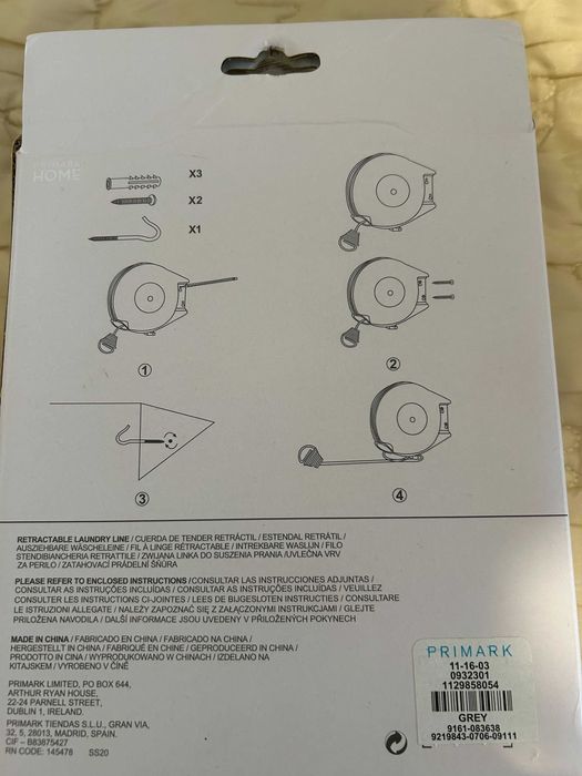 Vendo estendal de roupa extensível / retrátil de 15m