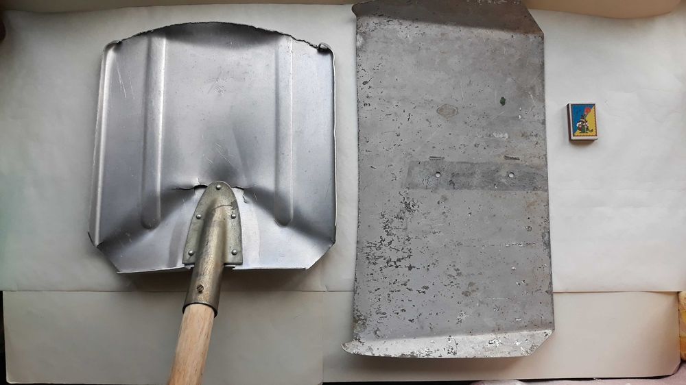 Лопата ссср алюминиевая для снега с дополнительной насадкой