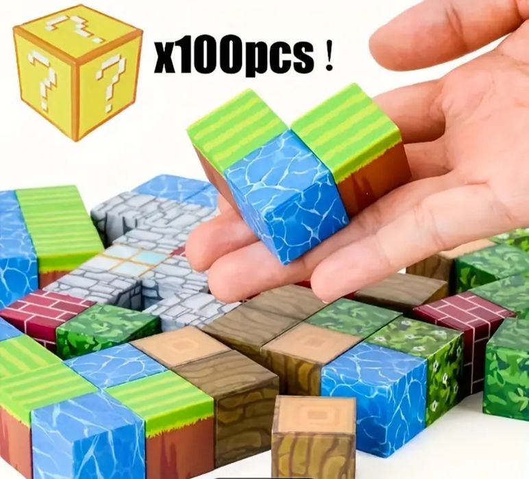 Магнітний конструктор Майнкрафт  Magnetic Cube Minecraft  100 шт.