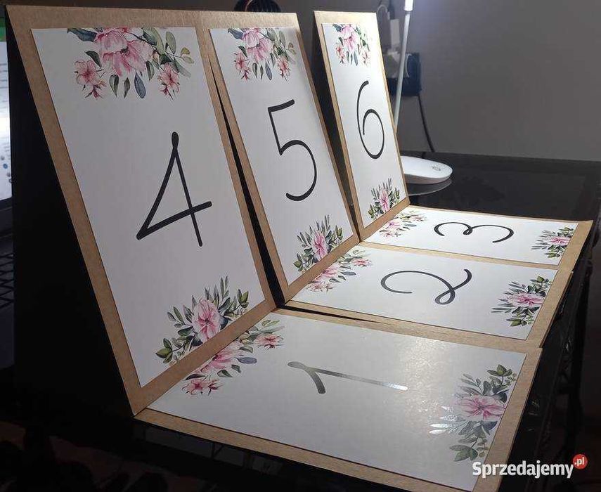 Numerki na stół weselny - komplet 6 szt.