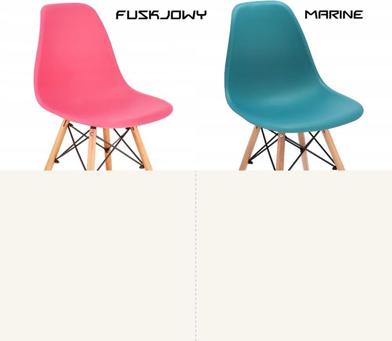 Nowy ZESTAW 4 sztuk krzeseł skandynawskich / 15 wersji kolorystycznych