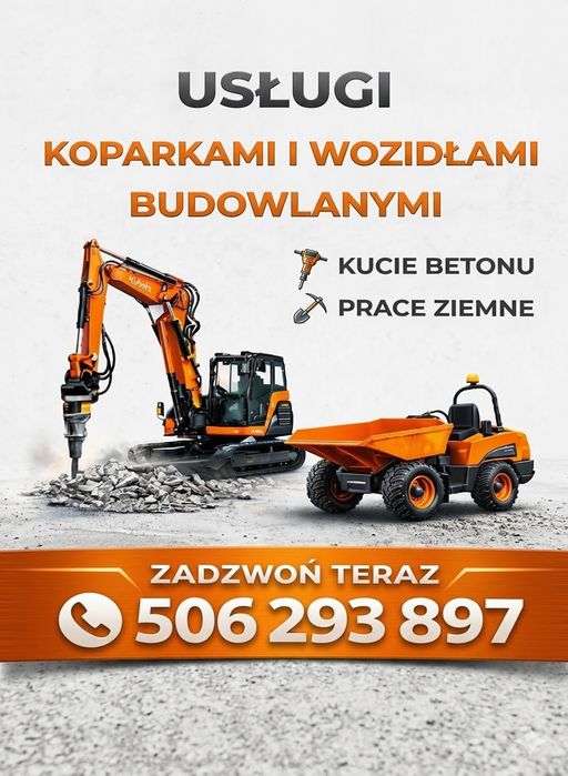 Usługi koparką – kucie betonu | prace ziemne | utwardzanie dróg