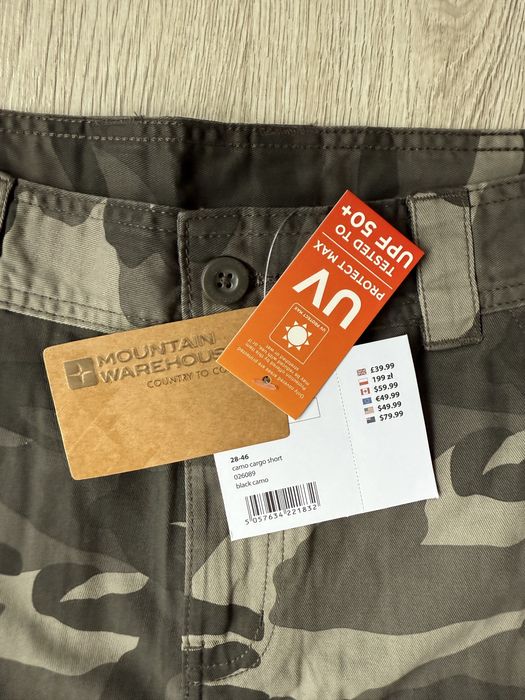 Szorty / spodenki męskie Mountain Warehouse Camo Cargo 32 nowe