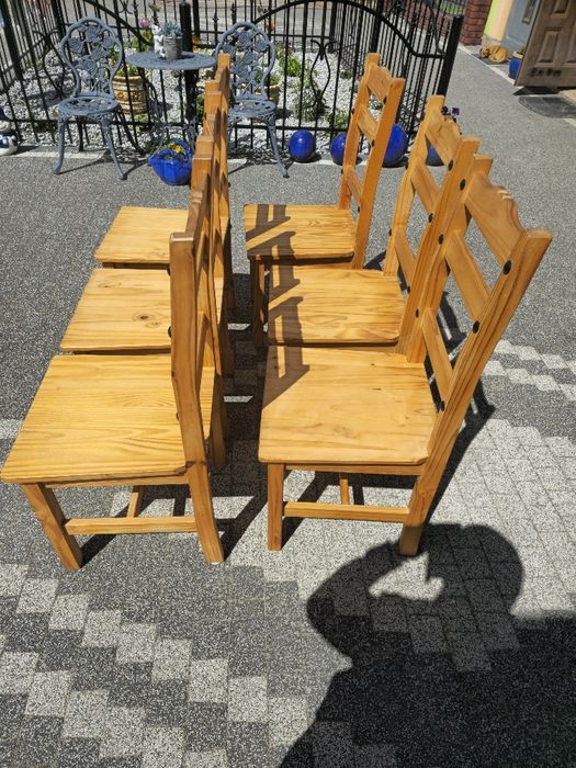 6 krzeseł sosnowe masywne