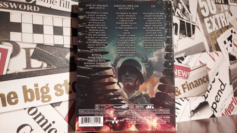 Sabaton - Heroes On Tour Live Koncert na CD + 2x DVD