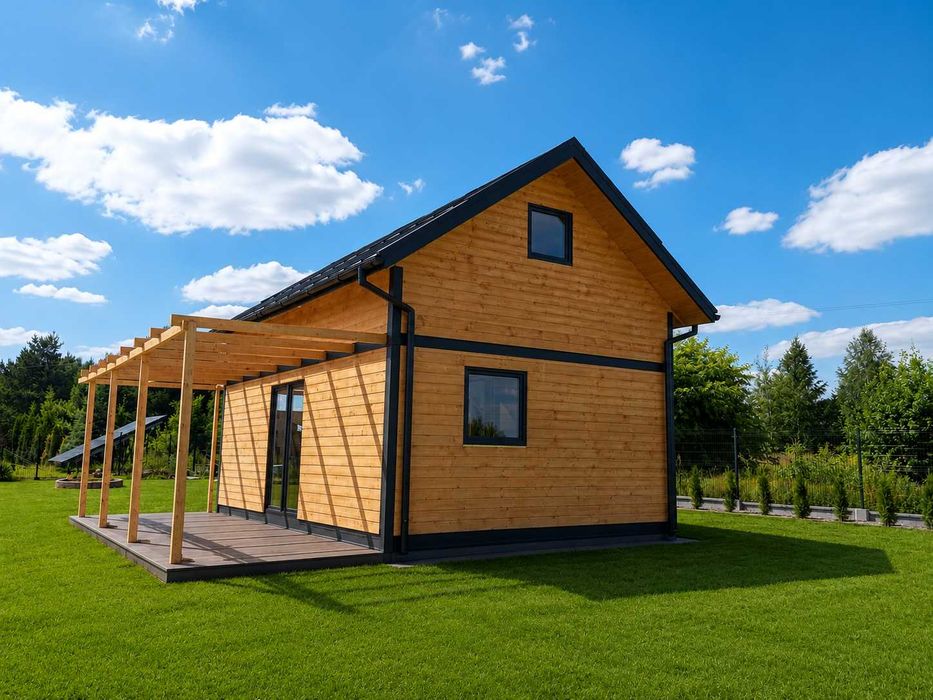Dom szkieletowy, drewniany,  całoroczny, 70m2 z montażem w 8 godzin