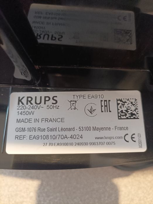 Ekspres ciśnieniowy KRUPS Sensation EA910 nowy model