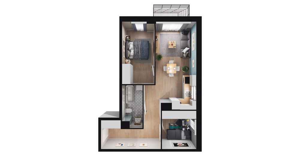 3-pokojowy apartament inwestycyjny 49m2 + balkon