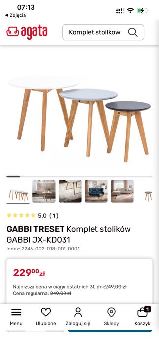 Komplet stolików kawowych Agata Meble Gabbi Treset