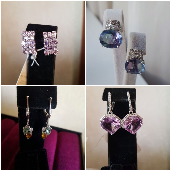 сережки серьги комплекты серебро