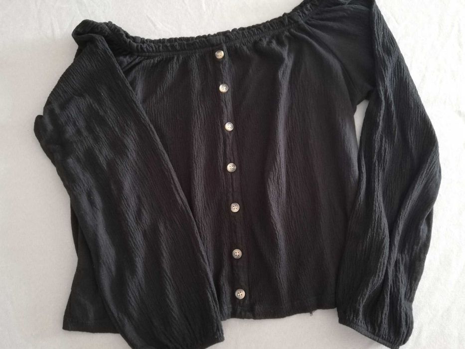 Camisola Manga Comprida Preta Bershka