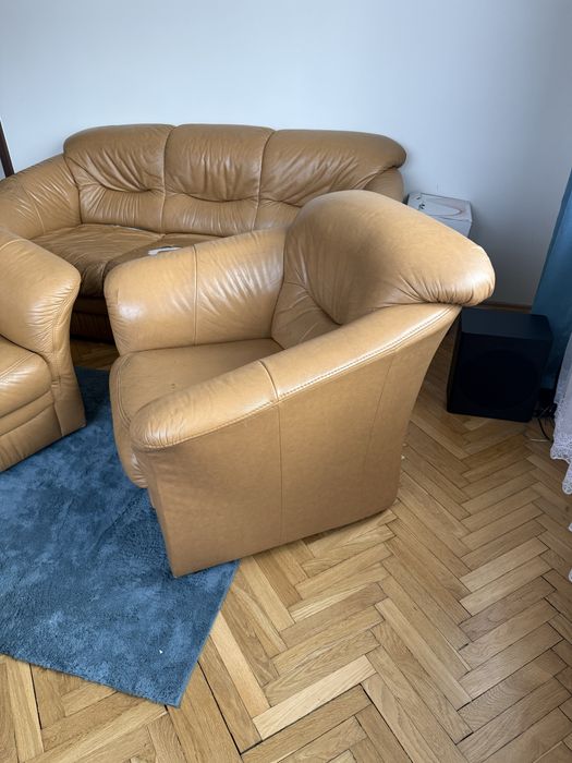 Sofa + 2 fotele skóra