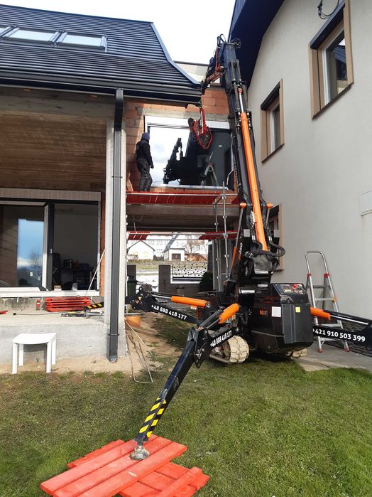 Mini Żuraw, BG LIFT M250, Dźwig, Pająk, Montaż - wynajem z operatorem.