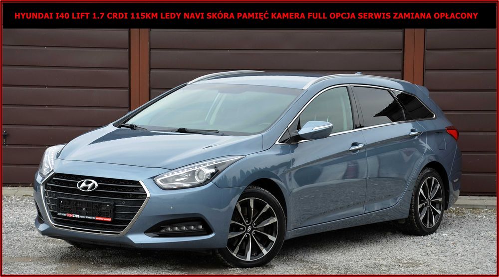 Hyundai I40 Lift 1.7CRDI 115KM Ledy Navi Skóra Pamięć Kamera Full Opcja Serwis Zamiana Opłacony