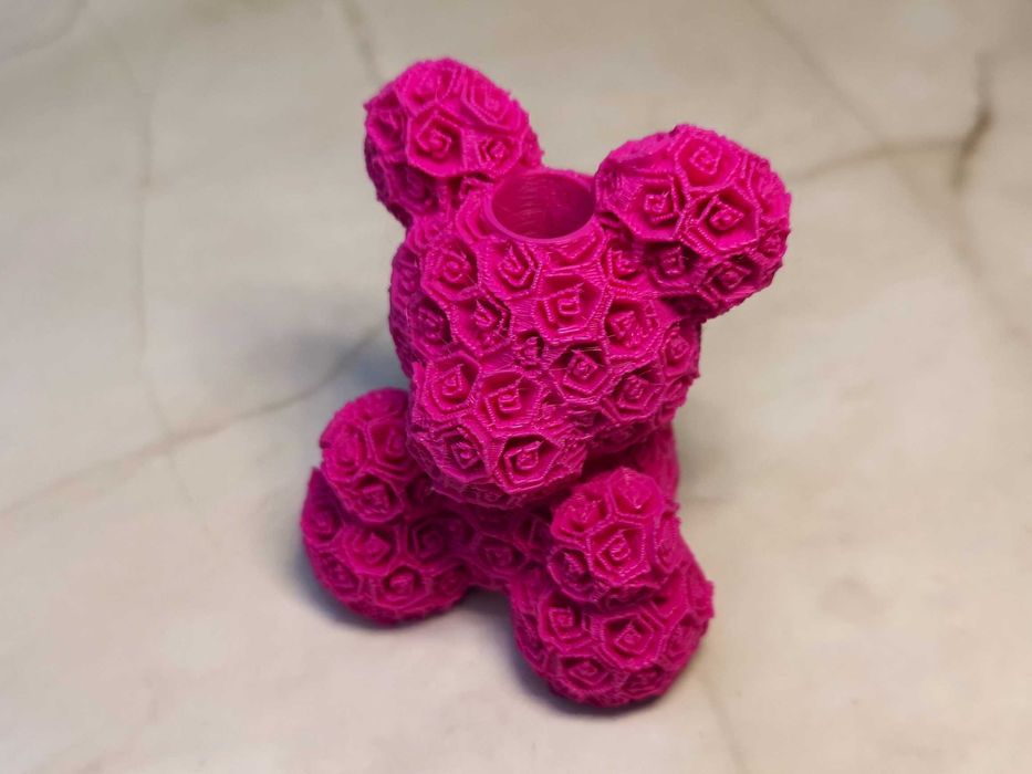 Miś z róż 3D – dekoracja / podstawka pod długopis - 5,5 cm