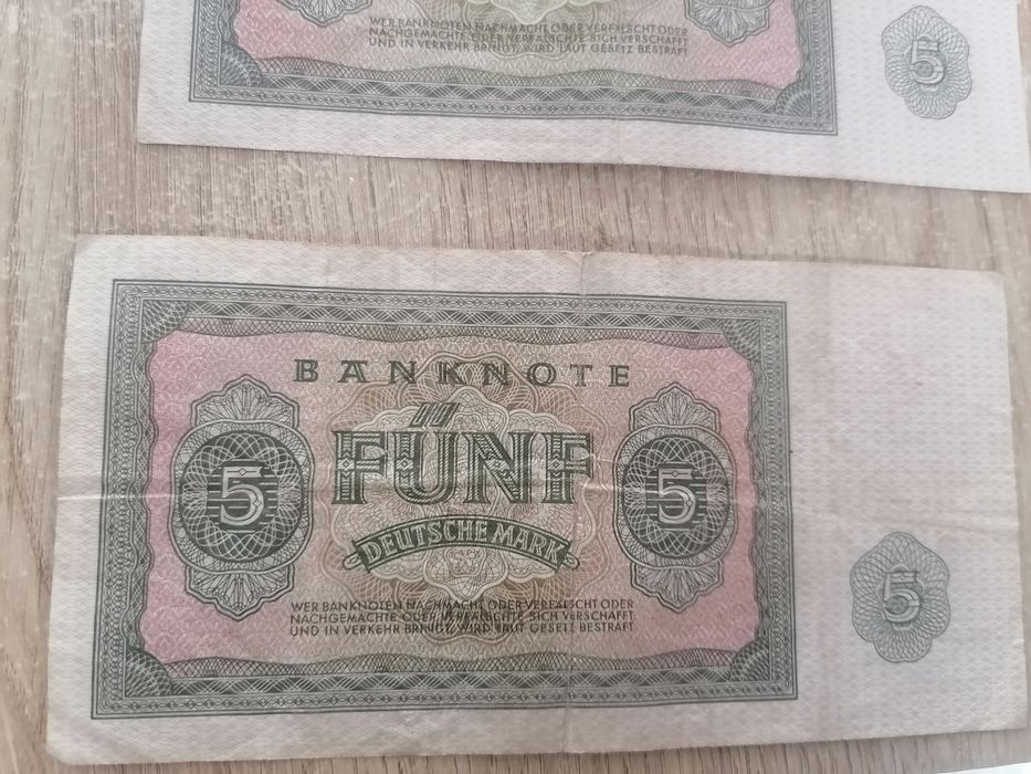 5 Funf Deutsche Mark - 1955r - 3sztuki