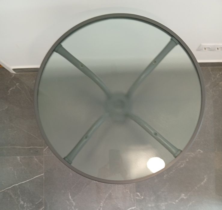 Mesa de Jardim Redonda Cinzento Escuro 60cm de Diâmetro