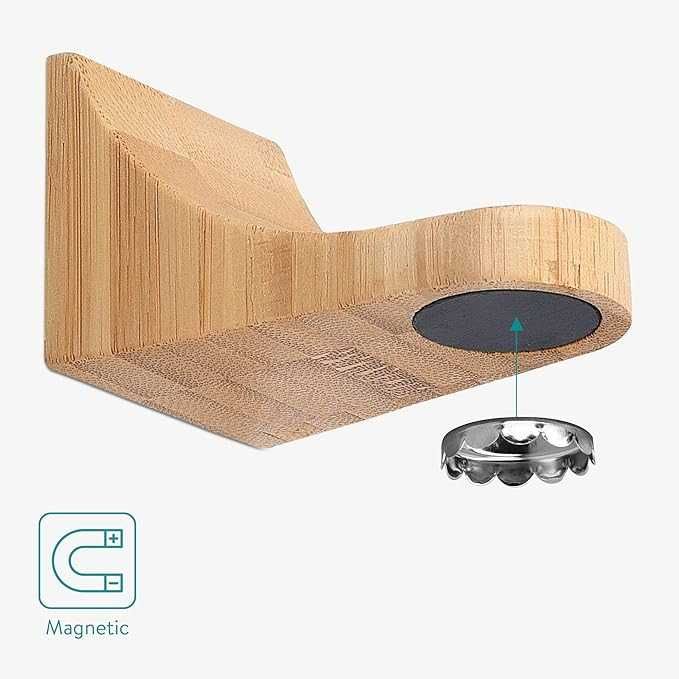 Magnetyczny uchwyt na mydło wieszak bambusowy do płytek łazienkowych