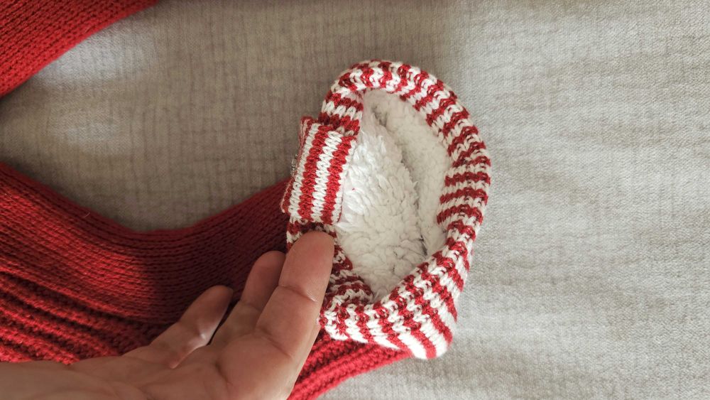 Meias quentes de Natal antiderrapantes.