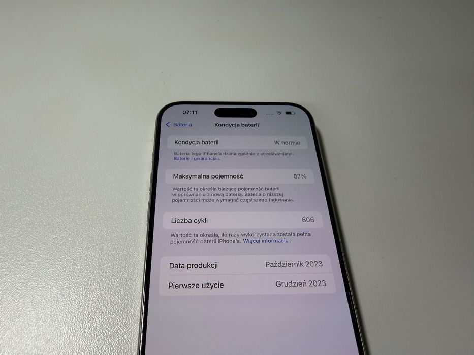 iPhone 15 pro max 512 GB/ Natural titaniu/ Bateria 87%/ Wrocław sklep
